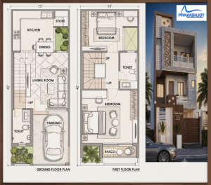 2 BHK Home for Sale in Lucknow, 15 x 40 mordon house plon property in Lucknow